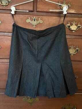 90's Vintage J.Crew Dark Charcoal Gray wool-blend mini skirt, size 14